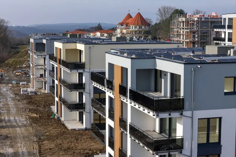 Baustelle des Gesundheitscampus aus der Vogelperspektive